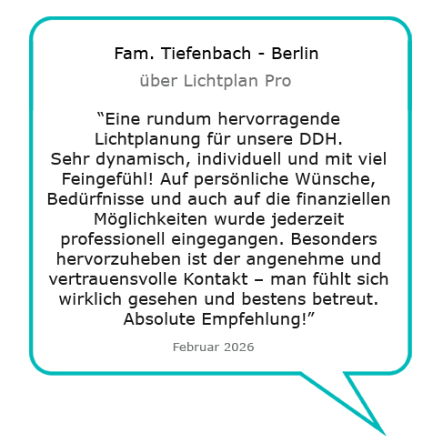 Bewertung Lichtplan Ausführung Lichtplanung