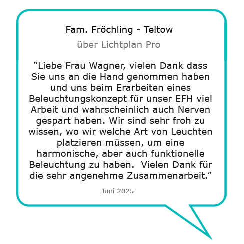 Bewertung Lichtplanung EFH bei Berlin