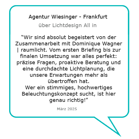 Kundenbewertung Lichtdesign Frankfurt