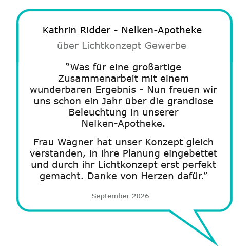 Feedback Lichtkonzept Apotheke